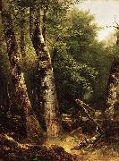 Asher Brown Durand Landscape (Birch and Oaks) oil painting